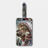 Sint Bernard Hond Kerstfeest Bagagelabel (Achterkant verticaal)