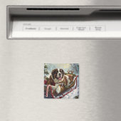 Sint-bernard-hond Kerstmis Festief Magneet (Insitu (Vaatwasser))