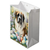 Sint Bernard Hond met Paaseieren Vakantie Medium Cadeauzakje (Voorkant Gekanteld)
