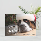 Sint Bernard-hond met Santa Hat Feestdagenkaart (Staand voorkant)