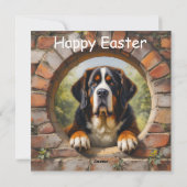 Sint Bernard-hond - Pasen Feestdagenkaart (Achterkant)