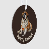 Sint Bernard Hond Pawty Dier Ornament (voorkant)