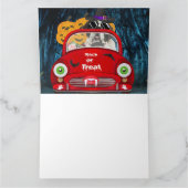 Sint Bernard Hond Rijdt Auto Griezeld Halloween Kaart (Binnen)