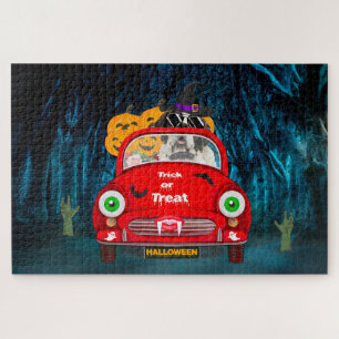 Sint Bernard Honden Bestuur Auto Griezige Hallowee Legpuzzel