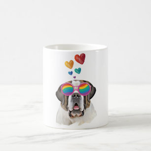 Sint Bernard Honden met Hartjes Valentijnsdag Koffiemok