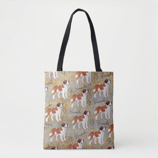 Sint-Bernard-honden met Rustic-achtergrond Tote Bag (Voorkant)