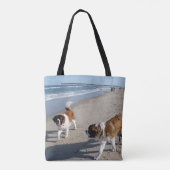 Sint-Bernard-honden op het strand Tote Bag (Achterkant)