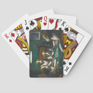 sint bernard honden spelen poker pokerkaarten