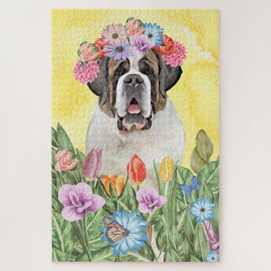 Sint Bernard Hondenbloemen Legpuzzel (Verticaal)