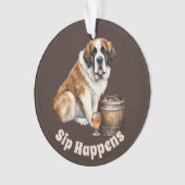 Sint Bernard hondenslok gebeurt Ornament (voorkant)
