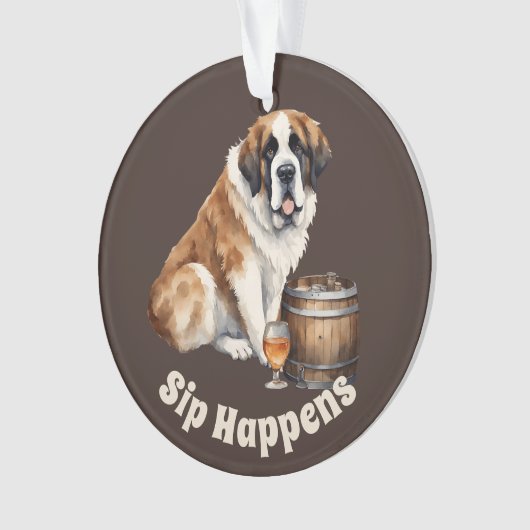 Sint Bernard hondenslok gebeurt Ornament (voorkant)