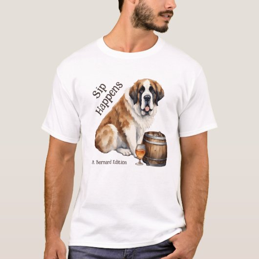 Sint Bernard hondenslok gebeurt T-shirt (Voorkant)