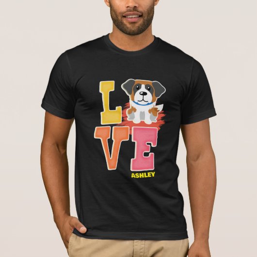 Sint Bernard houdt van schattige kleur T-shirt (Voorkant)