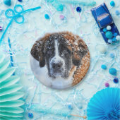 Sint-Bernard in de sneeuw Papieren Bordje (Feest)