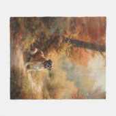Sint Bernard in Herfst laat Herfst inspireren Fleece Deken (Voorkant (Horizontaal))