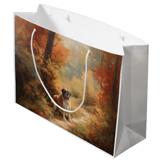 Sint Bernard in Herfst laat Herfst inspireren Groot Cadeauzakje (Achterkant Gekanteld)