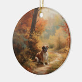 Sint Bernard in Herfst laat Herfst inspireren Keramisch Ornament (Links)