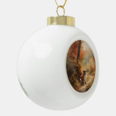 Sint Bernard in Herfst laat Herfst inspireren Keramische Bal Ornament (Links)