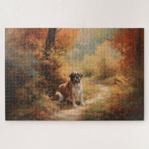 Sint Bernard in Herfst laat Herfst inspireren Legpuzzel