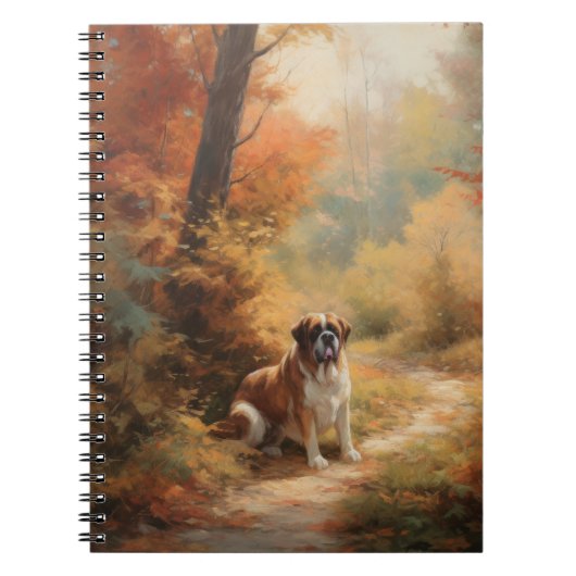 Sint Bernard in Herfst laat Herfst inspireren Notitieboek (Voorkant)