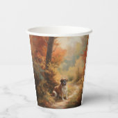 Sint Bernard in Herfst laat Herfst inspireren Papieren Bekers (Achterkant)