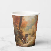 Sint Bernard in Herfst laat Herfst inspireren Papieren Bekers (Voorkant)