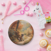 Sint Bernard in Herfst laat Herfst inspireren Papieren Bordje (Feest)