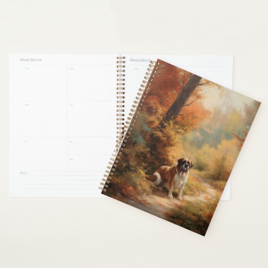 Sint Bernard in Herfst laat Herfst inspireren Planner (Display)