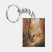 Sint Bernard in Herfst laat Herfst inspireren Sleutelhanger (Voorkant Links)