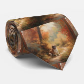 Sint Bernard in Herfst laat Herfst inspireren Stropdas (Opgerold)