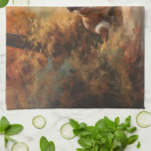 Sint Bernard in Herfst laat Herfst inspireren Theedoek (Gevouwen)