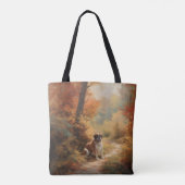 Sint Bernard in Herfst laat Herfst inspireren Tote Bag (Achterkant)