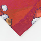 Sint-Bernard in Pet Pattern op Red Fleece Deken (Hoek)