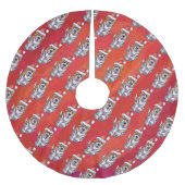 Sint-Bernard in Pet Pattern op Red Kerstboom Rok (Voorkant)