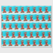 Sint Bernard in sneeuw met kerstcadeaus Cadeaupapier (Vlak)