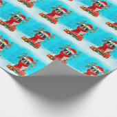 Sint Bernard in sneeuw met kerstcadeaus Cadeaupapier (Hoek)