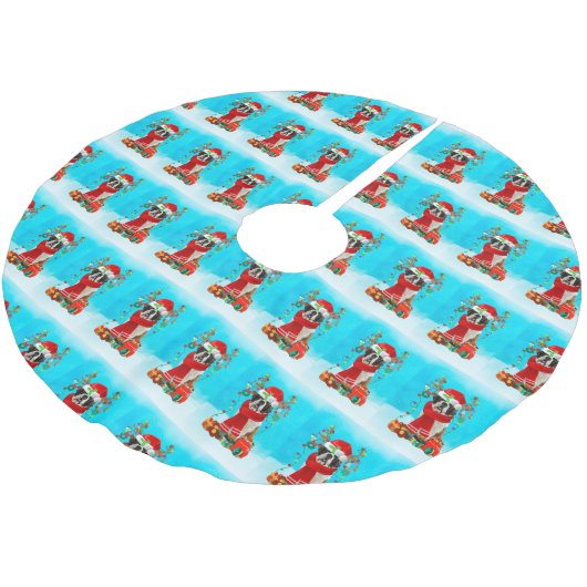 Sint Bernard in sneeuw met kerstcadeaus Kerstboom Rok (Gekanteld)