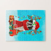 Sint Bernard in sneeuw met kerstcadeaus Legpuzzel (Horizontaal)