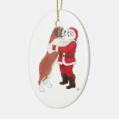 Sint Bernard Jowly kerstgroet Keramisch Ornament (Links)