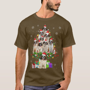 Sint Bernard-kerstboom Lights Funny Dog-programma T-shirt
