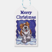 Sint-Bernard kerstcadeautags Cadeaulabel (Voorkant)