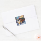 Sint-Bernard Kerstfeestseizoen Vierkante Sticker (Envelop)