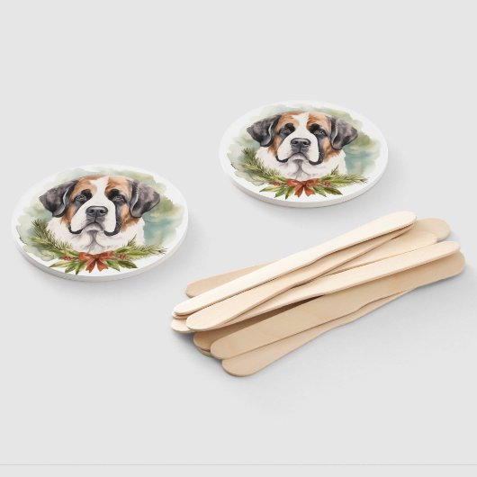 Sint Bernard Kerstkrans Feestelijke Pup Handwaaier (Niet-gemonteerd)