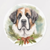 Sint Bernard Kerstkrans Feestelijke Pup Labels (Design 2)