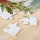 Sint Bernard Kerstkrans Feestelijke Pup Legpuzzel (Zijkant)
