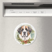 Sint Bernard Kerstkrans Feestelijke Pup Magneet (Insitu (Vaatwasser))