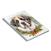 Sint Bernard Kerstkrans Feestelijke Pup Notitieboek (Rechterzijde)