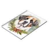 Sint Bernard Kerstkrans Feestelijke Pup Notitieboek (Linkerzijde)