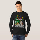 Sint Bernard kerstlampbomen Santa Xmas Paj T-shirt (Voorkant volledig)