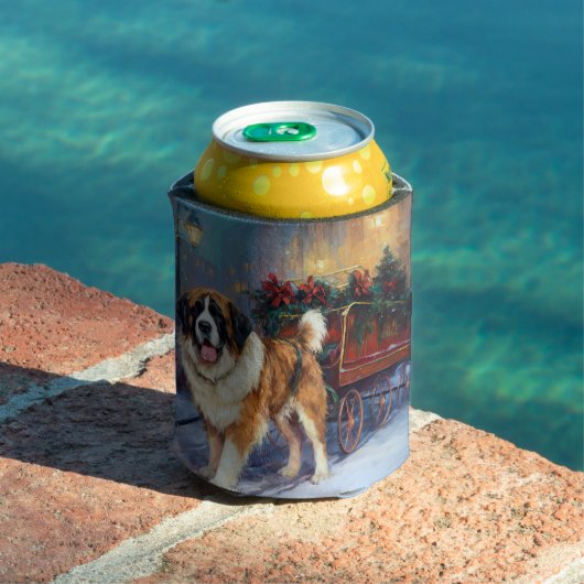 Sint Bernard Kerstmis Feestelijk Seizoen Blikjeskoeler (Insitu Zwembad)